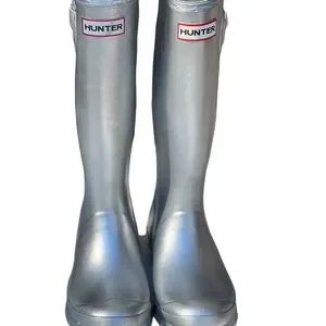(W) Hunter Play Tall Wellington Rain Boots Zinc Grey ★ Women's PLAY™ Tall Rain Boots - Hunter Boots